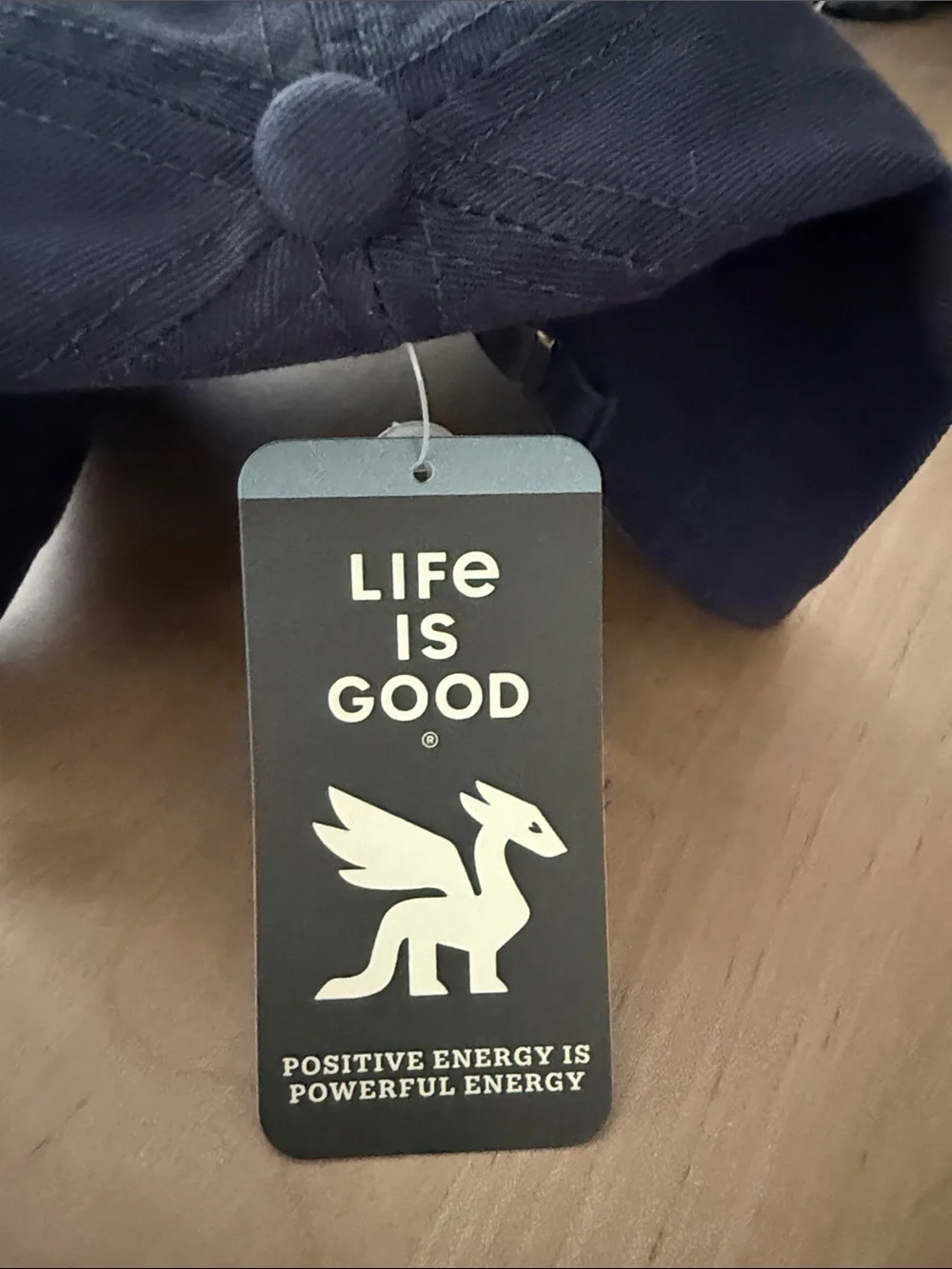 Life Is Good Navy Cap with Pastel Peace Logo